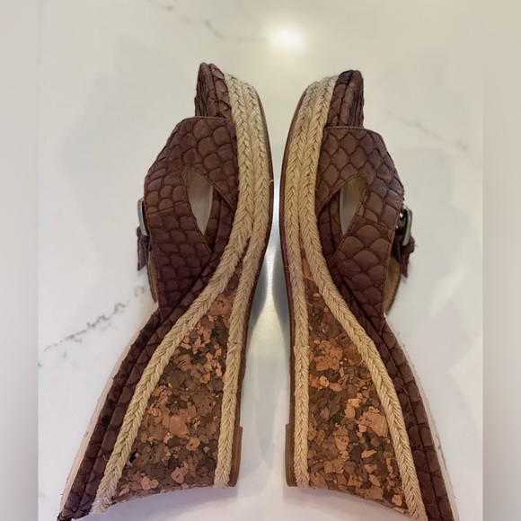 Lisa for David Pliner python and cork wedge size 8.5 - Picture 2 of 8